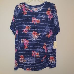 Blue floral T-shirt